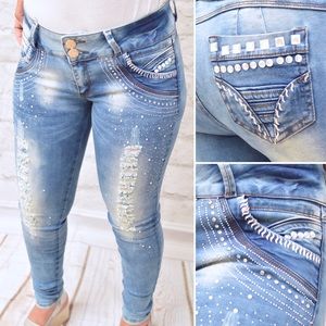 ❌SOLD❌ Embellished Colombian Bonage Jeans